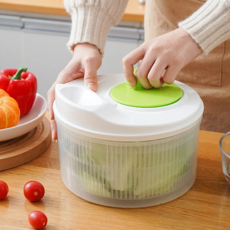 Vegetable Dehydrator Salad Spinner - Manual Kitchen Gadget for Fruits Lettuce - ZOOMNSTORE