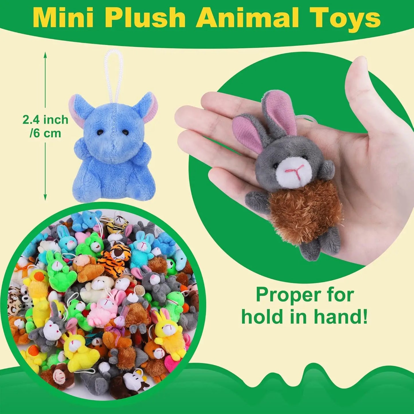 Mini Plush Animal Keychains Set - Cute Jungle Stuffed Toys for Party Favors - ZOOMNSTORE