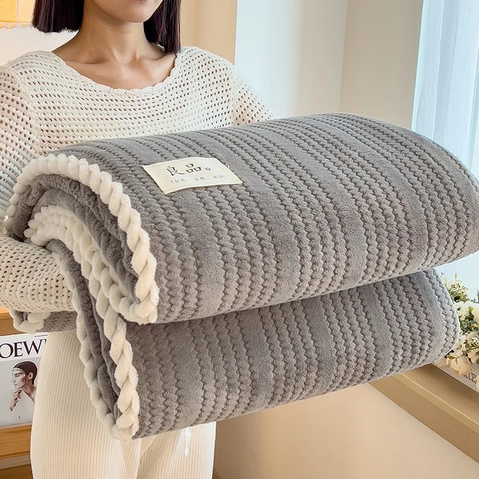 King Size Plaid Throw Blanket - Winter Sofa Comforter