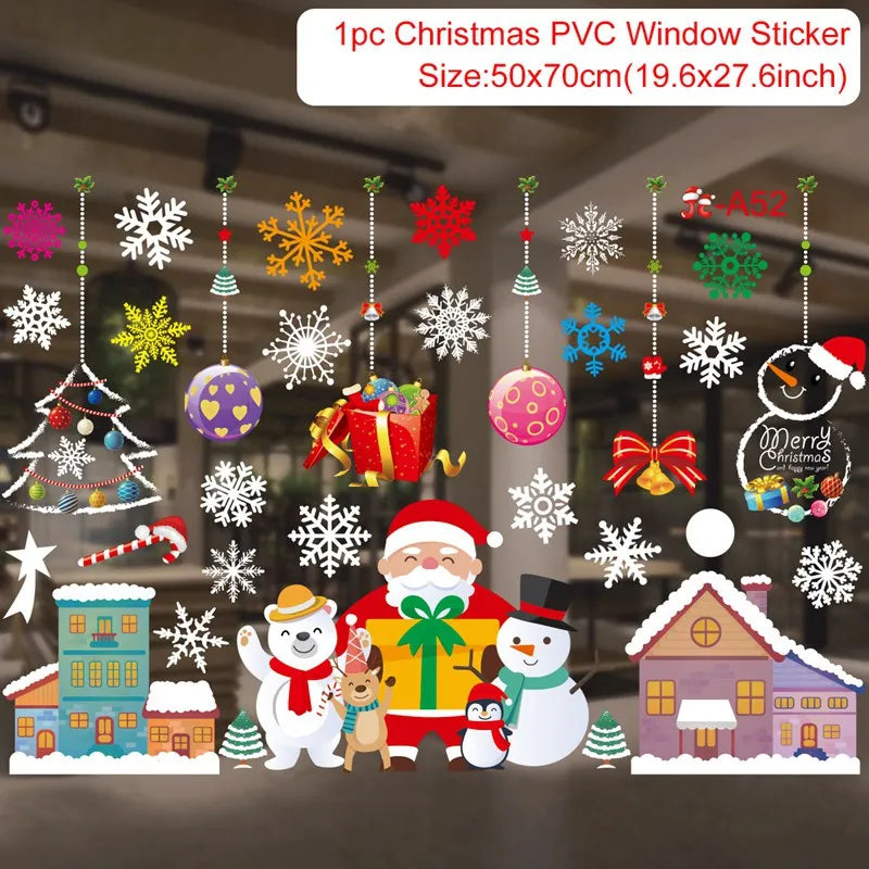 Merry Christmas Window Sticker - Holiday Home Decorations 2024-2025