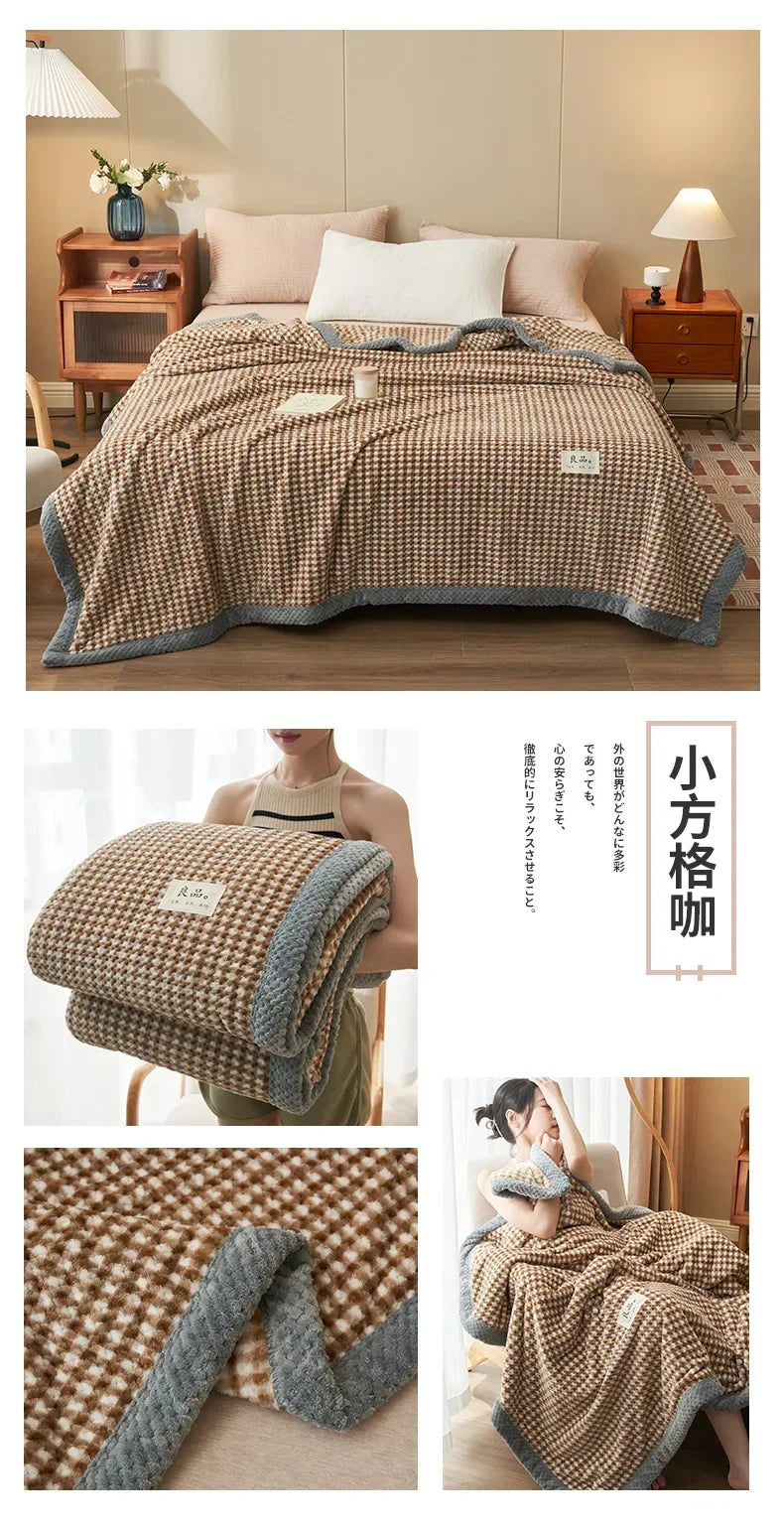Soft Chenille Knit Throw Blanket - Handmade Machine Washable Cozy for Couch Bed - ZOOMNSTORE