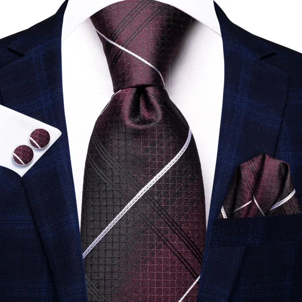 Blue Silk Mens Tie - Formal 100 Silk NeckTie for Weddings and Business
