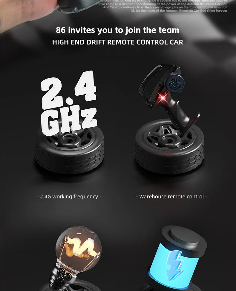 164 RC Drift Car - High-Speed Mini Remote Control Racing Car for Desktop Fun - ZOOMNSTORE