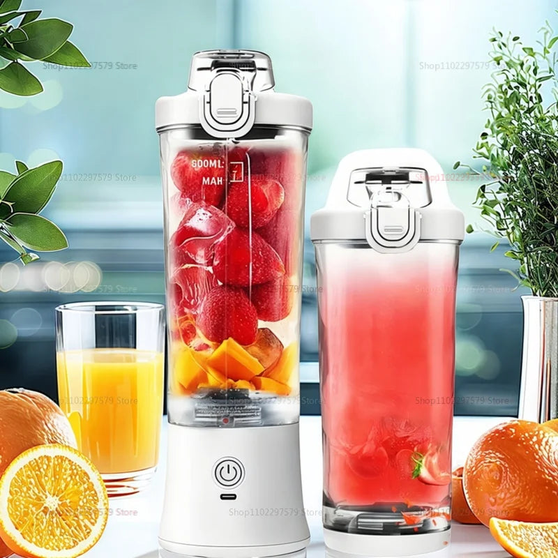 Portable Electric Juicer - USB Rechargeable Mini Blender with Strong Motor