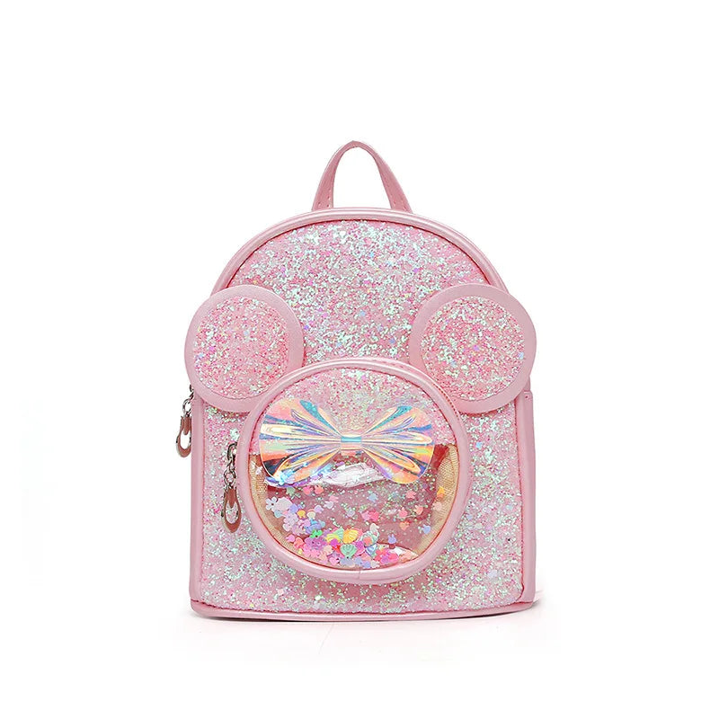 Cute Sequin Backpack for Girls - Cartoon Princess Kindergarten Schoolbag - ZOOMNSTORE