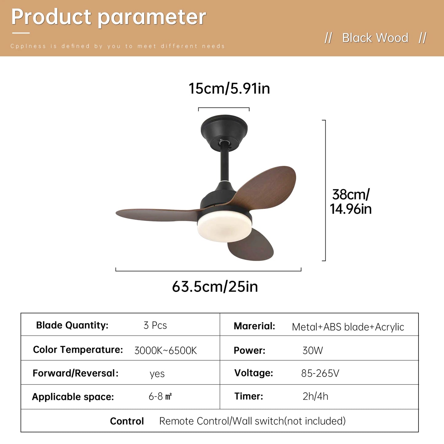 Ceiling Fan With Light,25 Inch/42 Inch/52 Inch Low Profile Ceiling Fan with remote control, For Indoor and Covered Outdoor