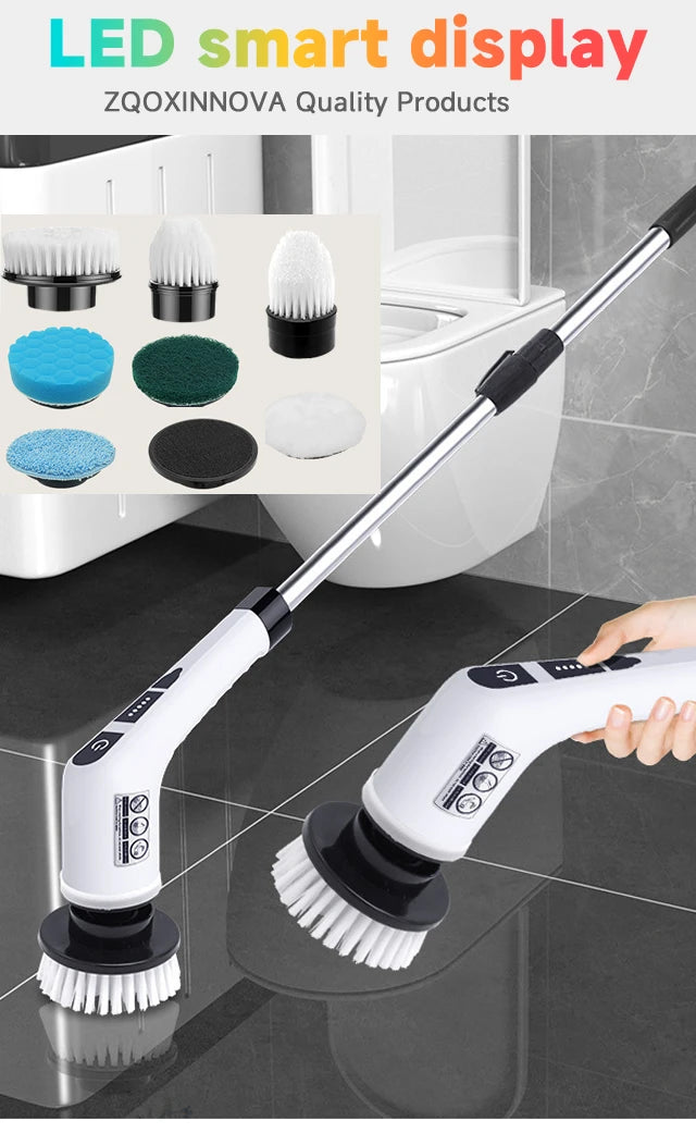 Multipurpose Electric Spin Scrubber - Cordless Cleaning Brush for Kitchen Bathroom