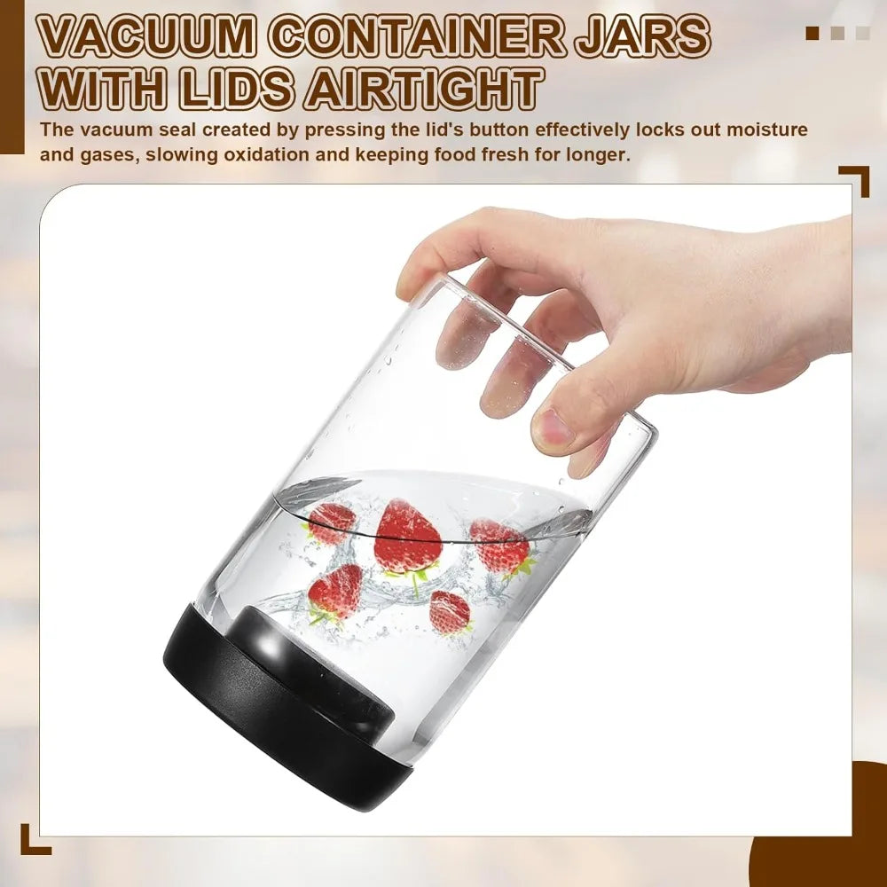 Glass Coffee Vacuum Container - 900ml Storage for Beans Spices Tea