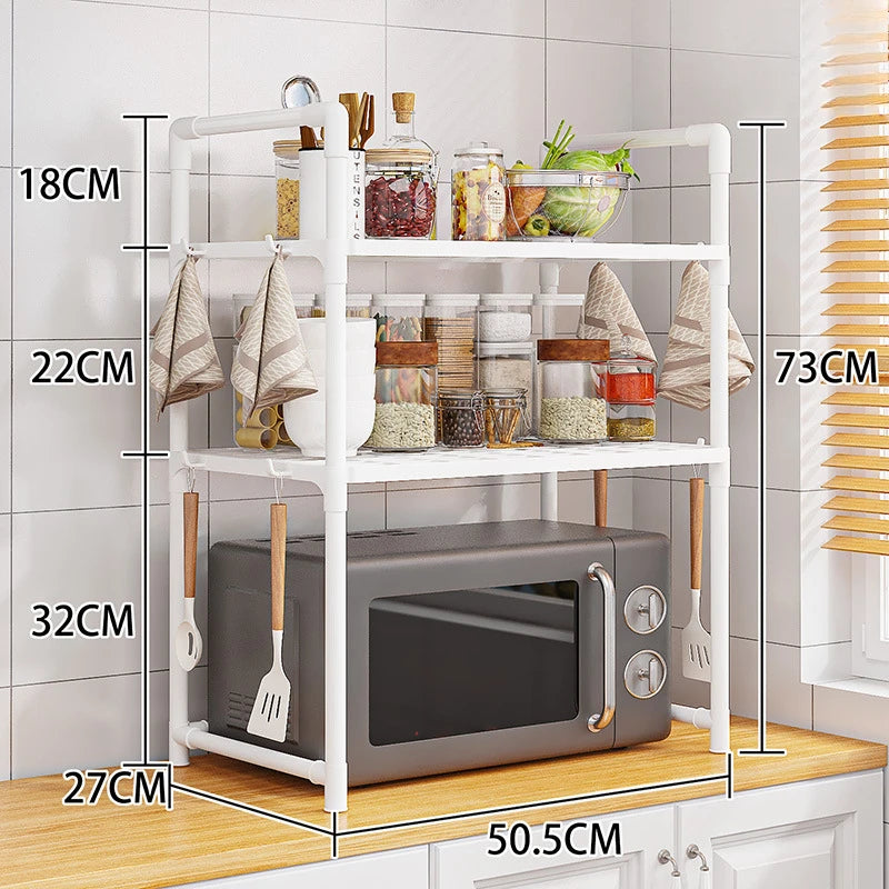 Multi-Layer Kitchen Storage Rack - Microwave Shelf Condiment Organizer - ZOOMNSTORE