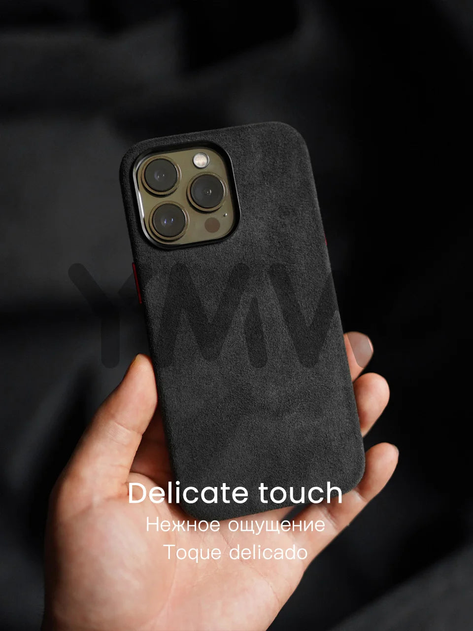Luxury Magnetic Alcantara Case for iPhone 17161514 Pro Max - Suede Leather Supercar Design