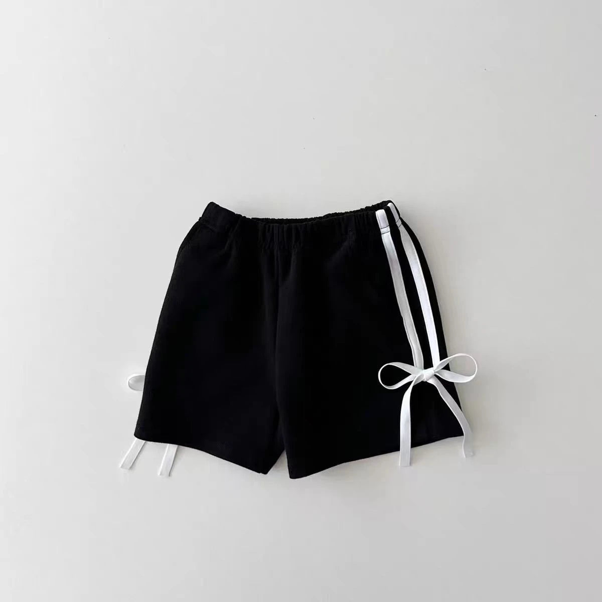 Summer Baby Girls Casual Shorts - Trendy Loose Fit with Butterfly Knot Waist