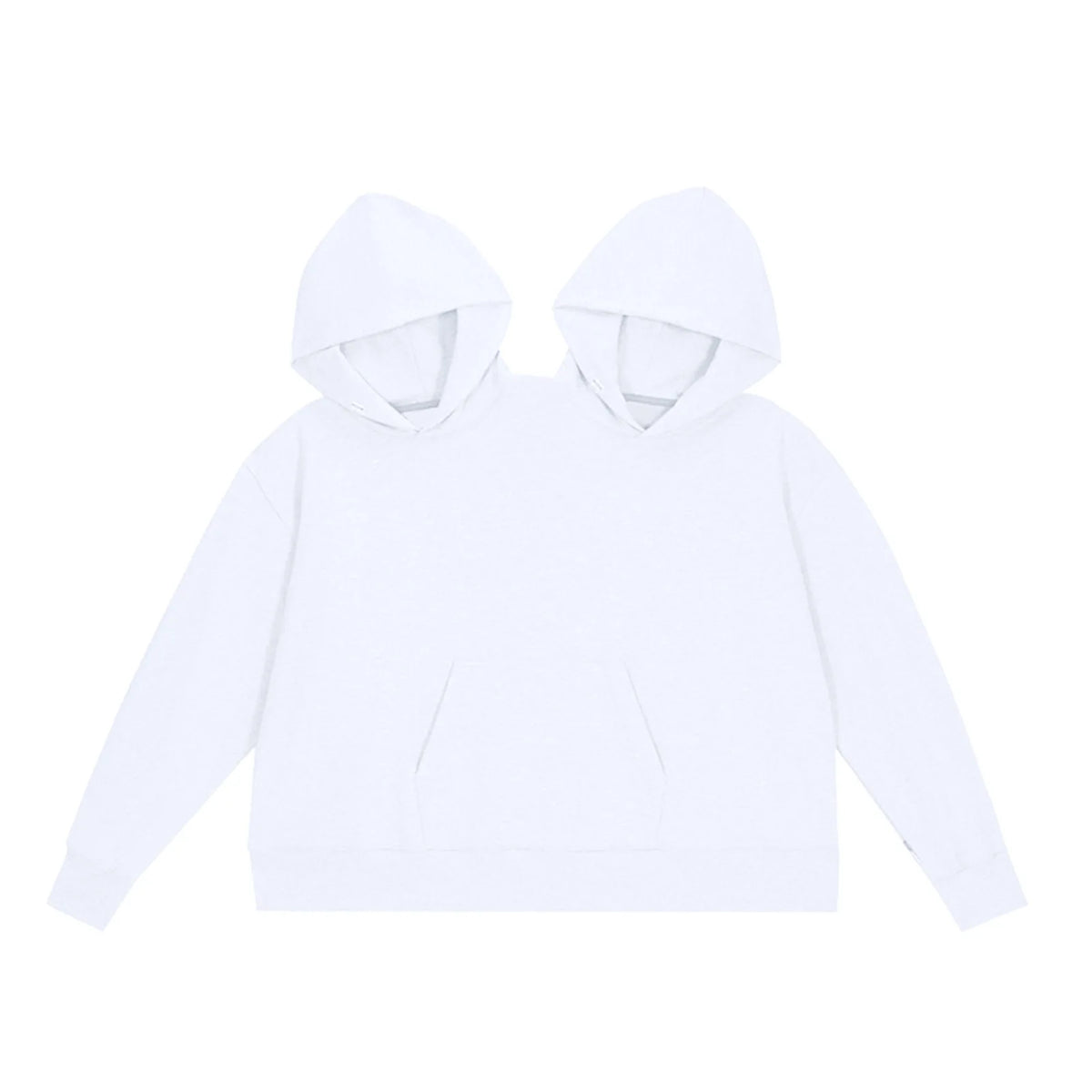 Mens Womens Two Person Ugly Hoodie Intimate Loose Solid Sweatshirt One-Piece Couples Pullover Holiday Party Jumpers Tops
