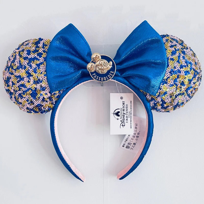 Disney Princess Headband - Mickey Ear Hair Hoop with Sequin Bow