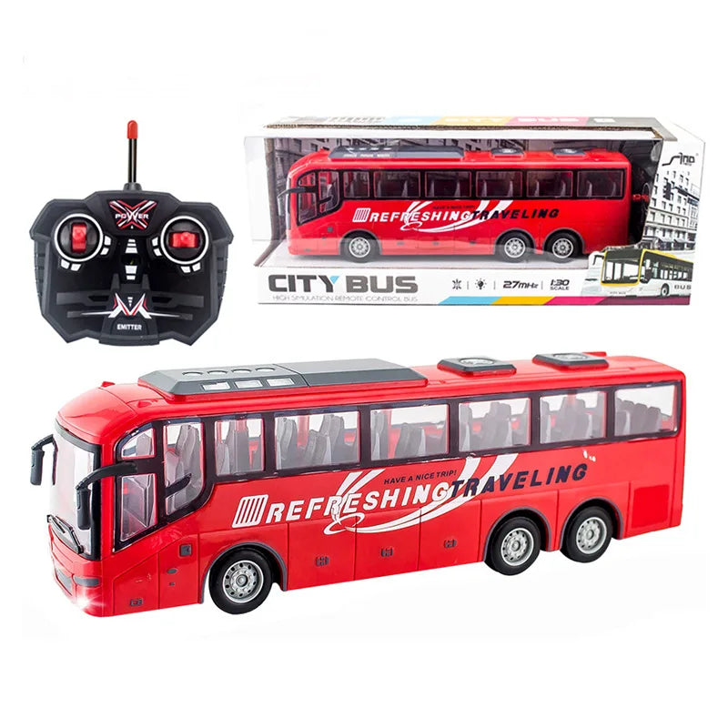 Remote Control Tour Bus - Electric School City Model with Lights for Kids - ZOOMNSTORE