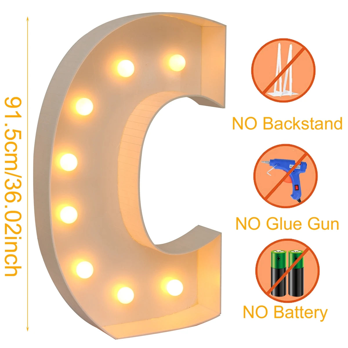Giant LED Light Box - 915CM Baby Shower Birthday Wedding Decor