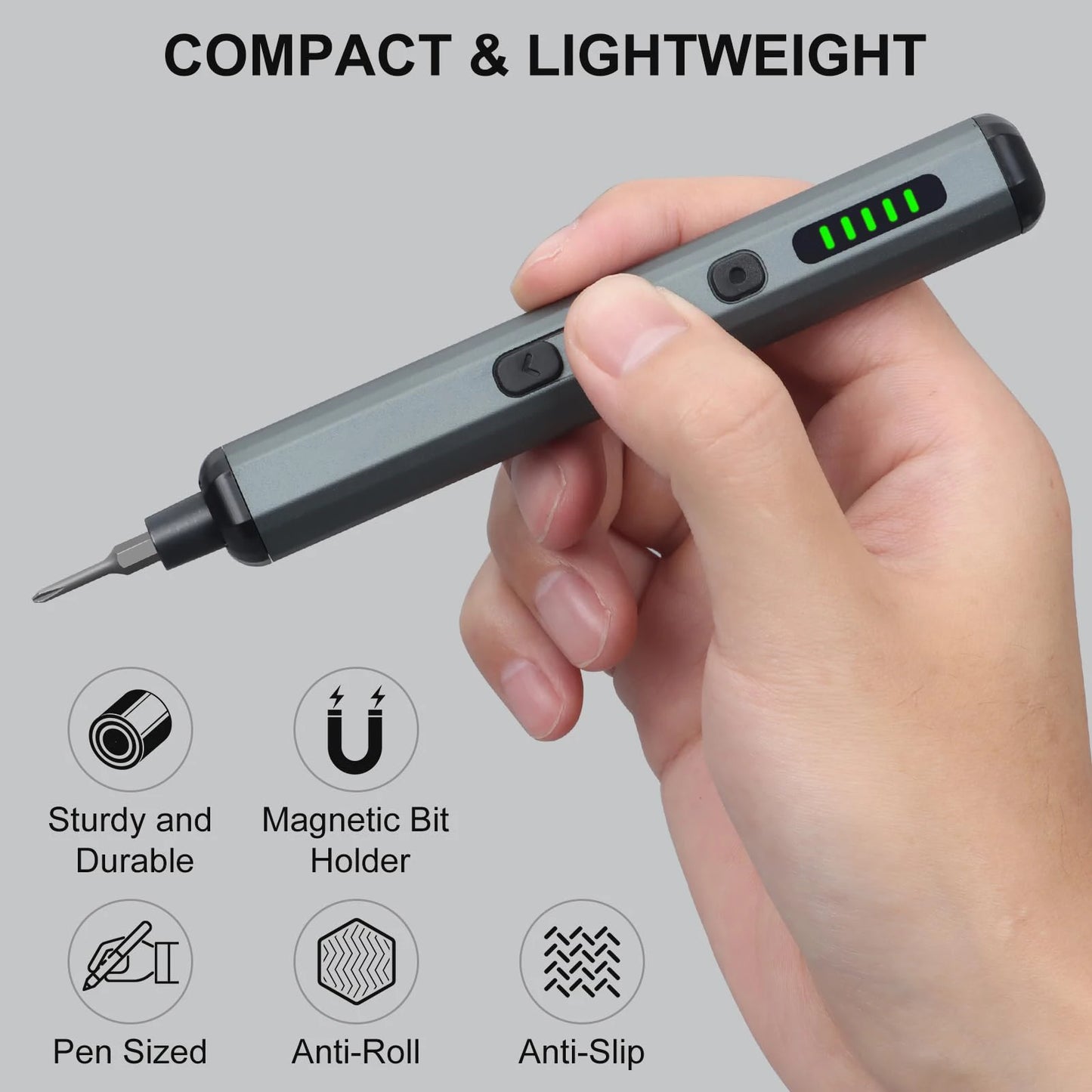 Cordless Precision Electric Screwdriver Set - 68 in 1 with 64 S2 Drill Bits and LED Hand Tool