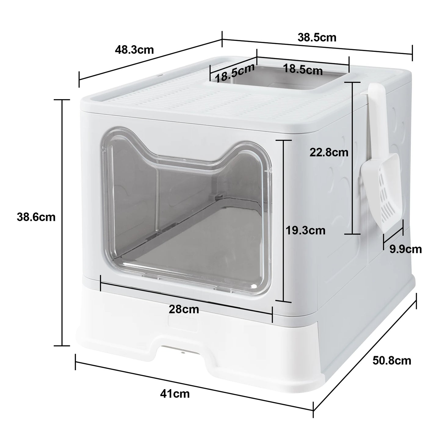 Foldable XXL Cat Litter Box - Large Space with Front Entry Top Exit - ZOOMNSTORE