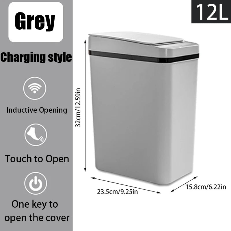 Touchless Trash Can - 12L Motion Sensor Kitchen Bathroom Bin