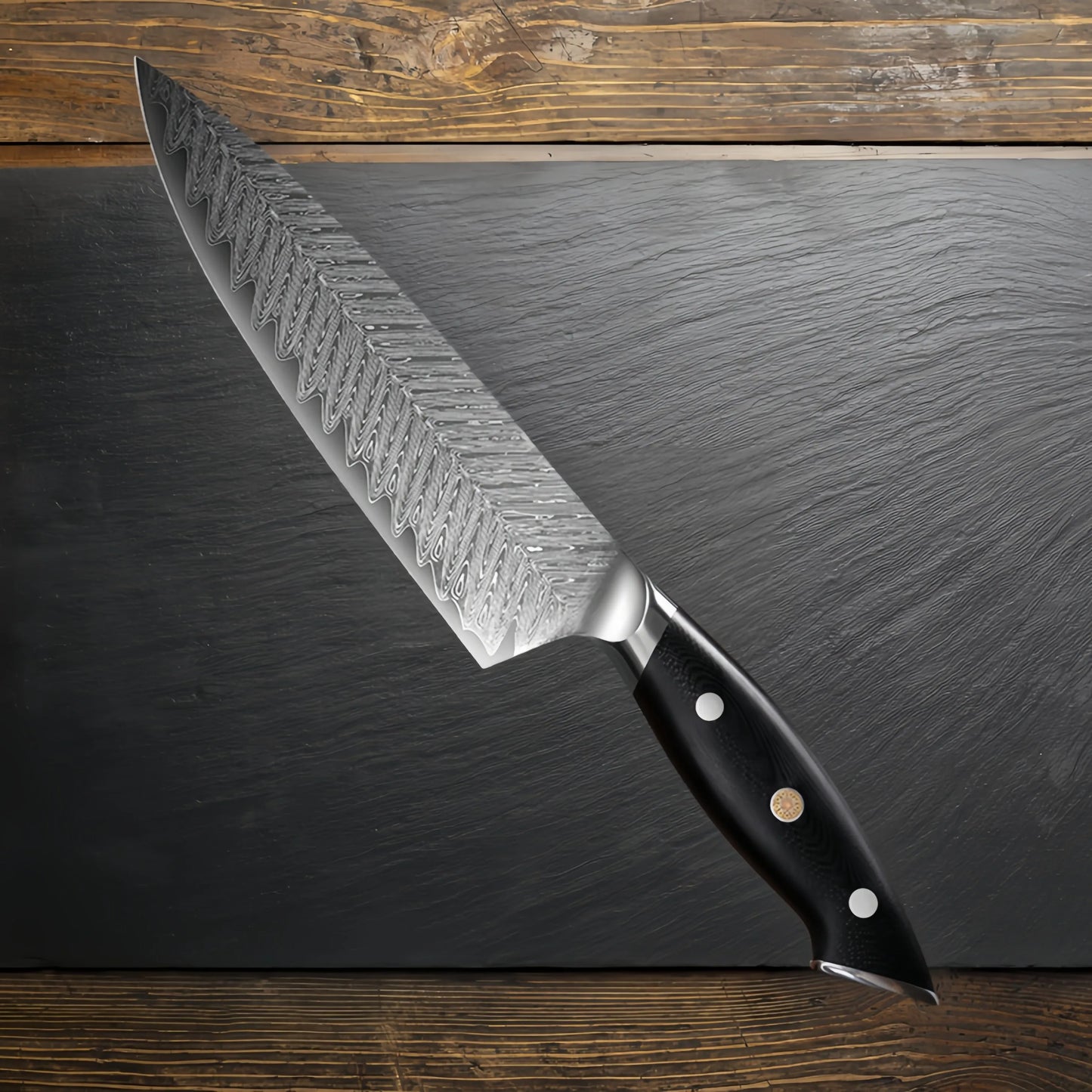 Damascus Chef Knife - AUS-10 Steel 67-Layer Vg10 Slicing Cleaver for Meat and Fish