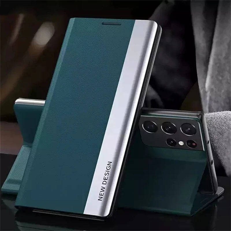 Luxury Leather Flip Case - Samsung Galaxy S Series Note 20 Ultra Stand Cover - ZOOMNSTORE