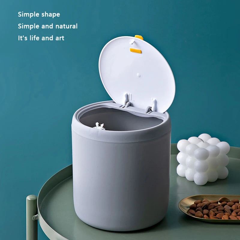 Mini Desktop Trash Can - Plastic Office Waste Bin Organizer