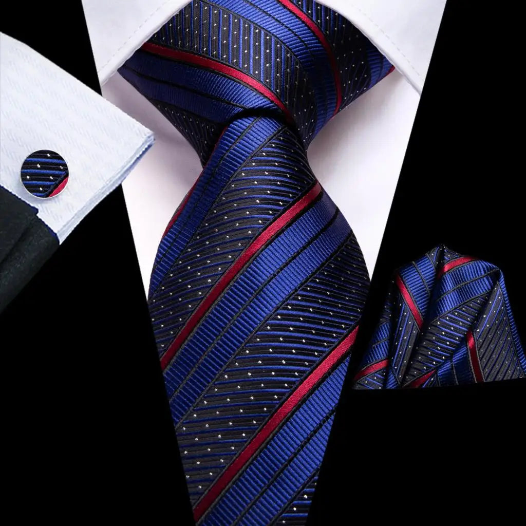 Blue Silk Mens Tie - Formal 100 Silk NeckTie for Weddings and Business