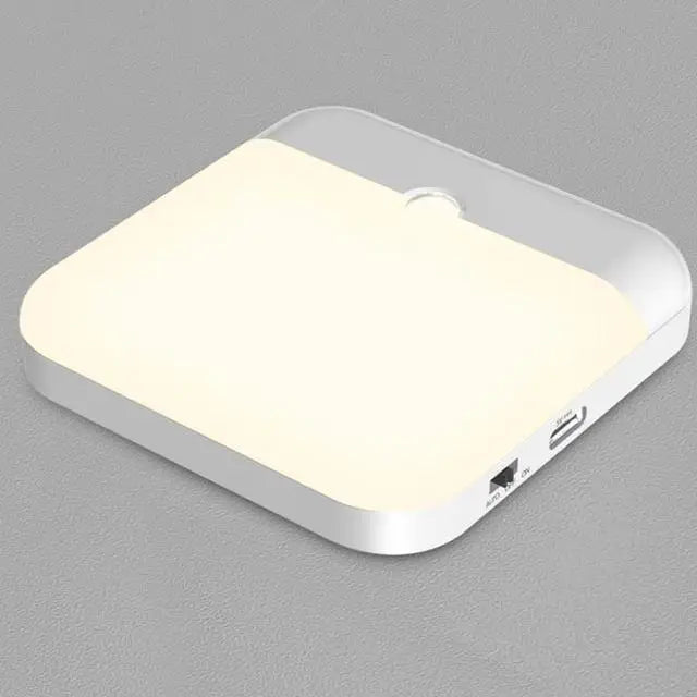 Motion Sensor Led Night Light Usb Charging Square Lamp for Bedroom Kitchen Stair Hallway Wardrobe Cupboard Lighting