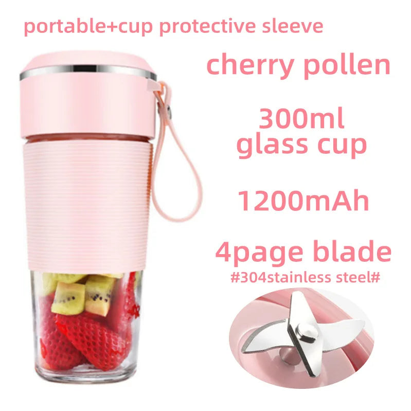 Portable USB Rechargeable Mini Juicer - Wireless Smoothie Blender Fruit Juice Maker