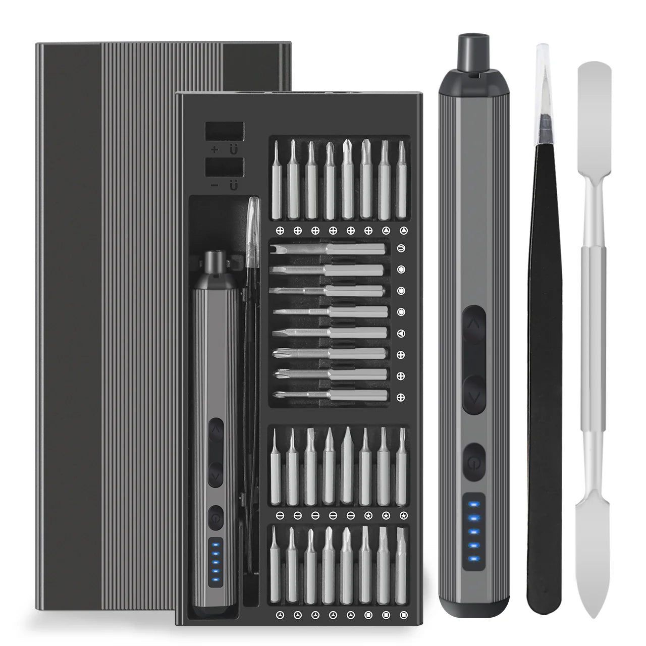 Cordless Precision Electric Screwdriver Set - 68 in 1 with 64 S2 Drill Bits and LED Hand Tool