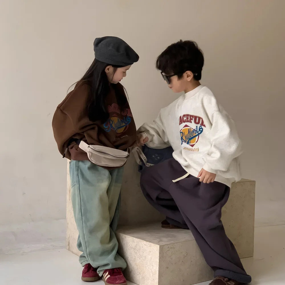 Childrens Fleece Hoodie - Warm Korean Pullover for Boys Girls - ZOOMNSTORE