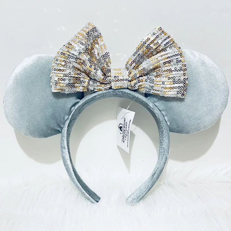 Minnie Mouse Ear Headband - Disney Plush Sequin Accessory for Adults Kids