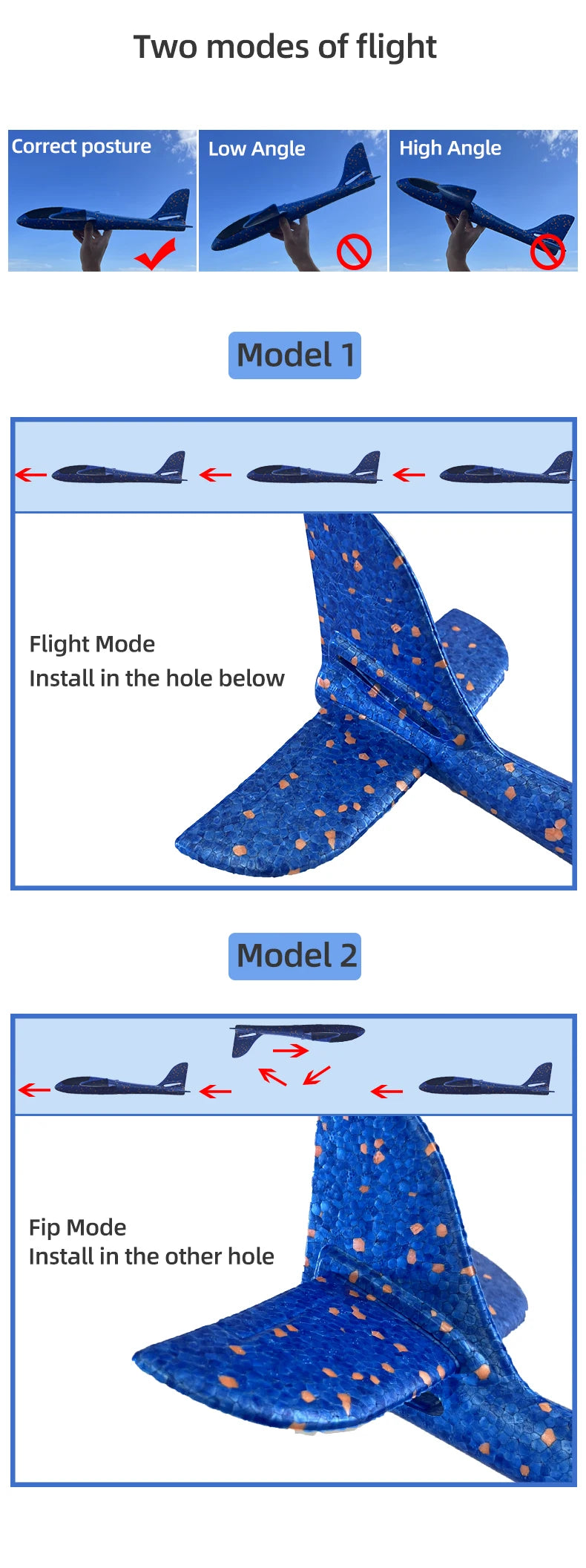 Big Foam Glider Plane - Hand-Throw Outdoor Toy for Kids - ZOOMNSTORE