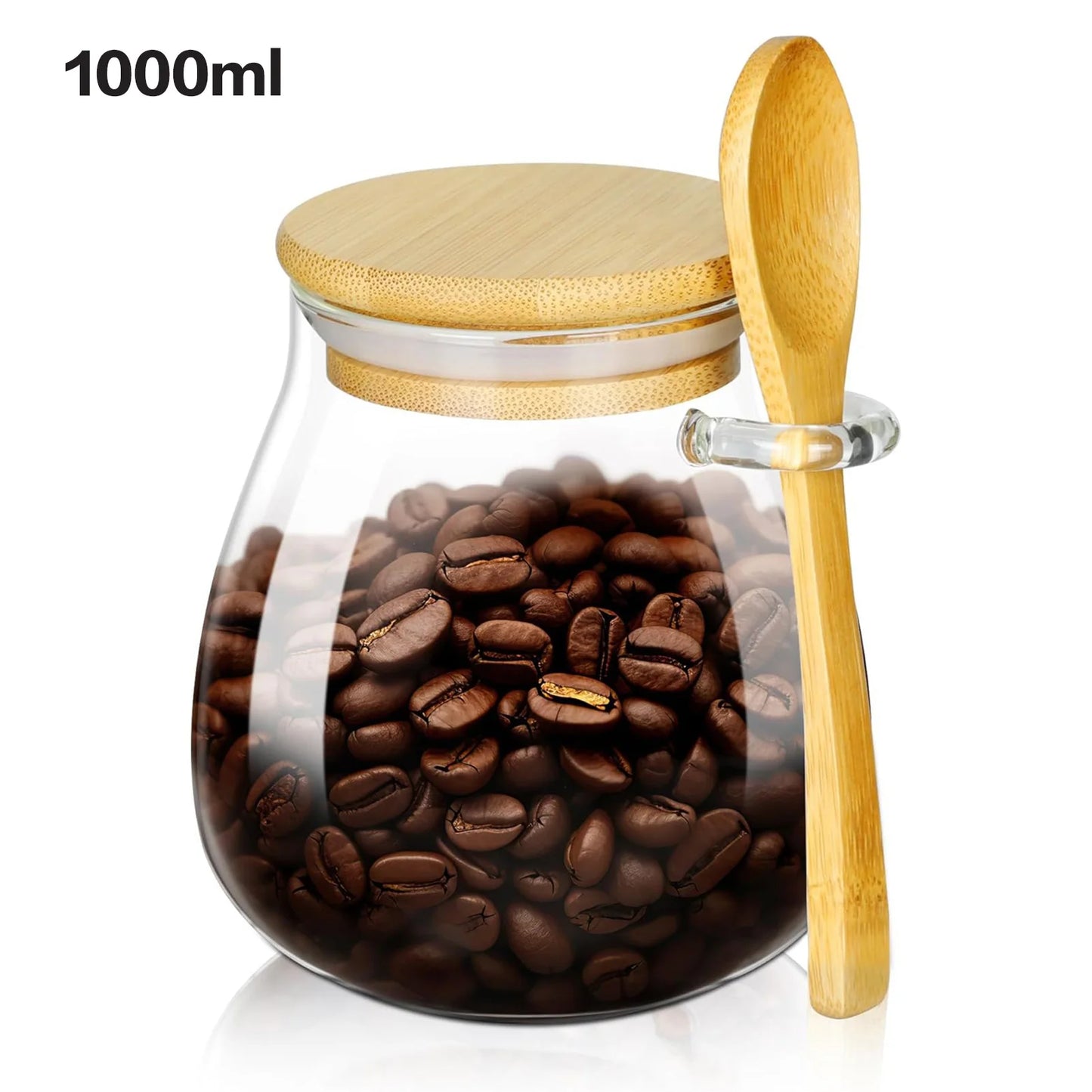 Airtight Glass Food Storage Jar - Sealed Kitchen Canister for Sugar Tea Coffee - ZOOMNSTORE