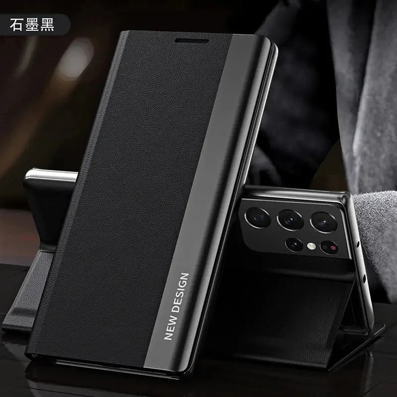 Luxury Leather Flip Case - Samsung Galaxy S Series Note 20 Ultra Stand Cover - ZOOMNSTORE