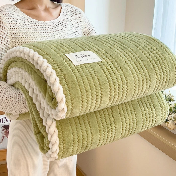 King Size Plaid Throw Blanket - Winter Sofa Comforter