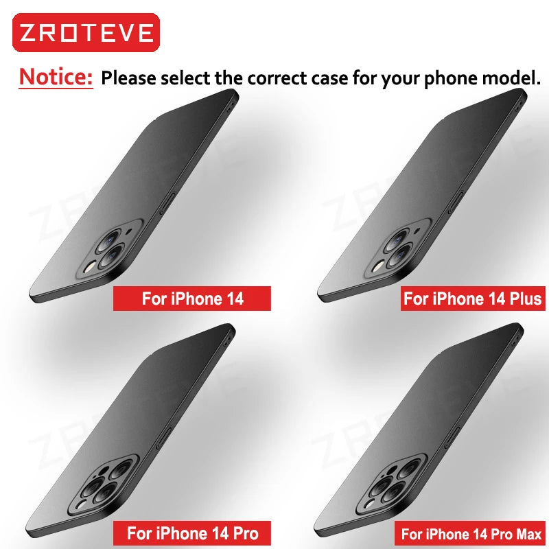 ZROTEVE Slim Matte Hard PC Case for iPhone 12-17 Pro Max Plus - ZOOMNSTORE