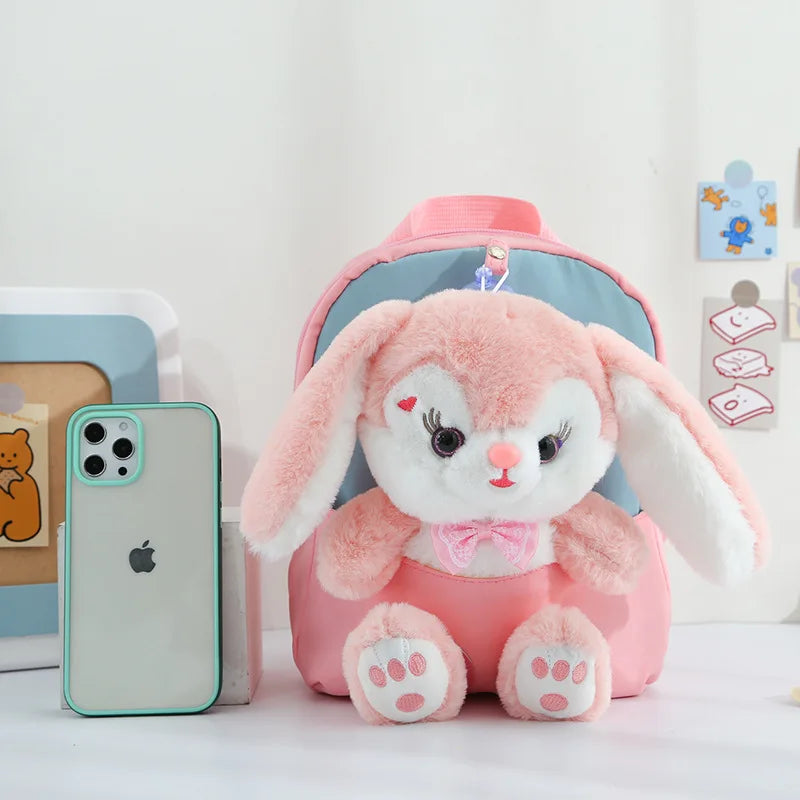 Plush 3D Rabbit Backpack - Cute Cartoon School Bag for Kids - ZOOMNSTORE