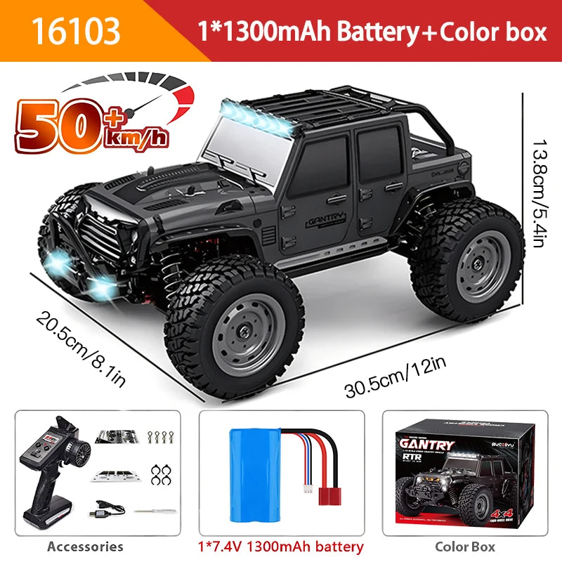 116 4WD RC Monster Truck - High Speed Drift Remote Control Car for Kids