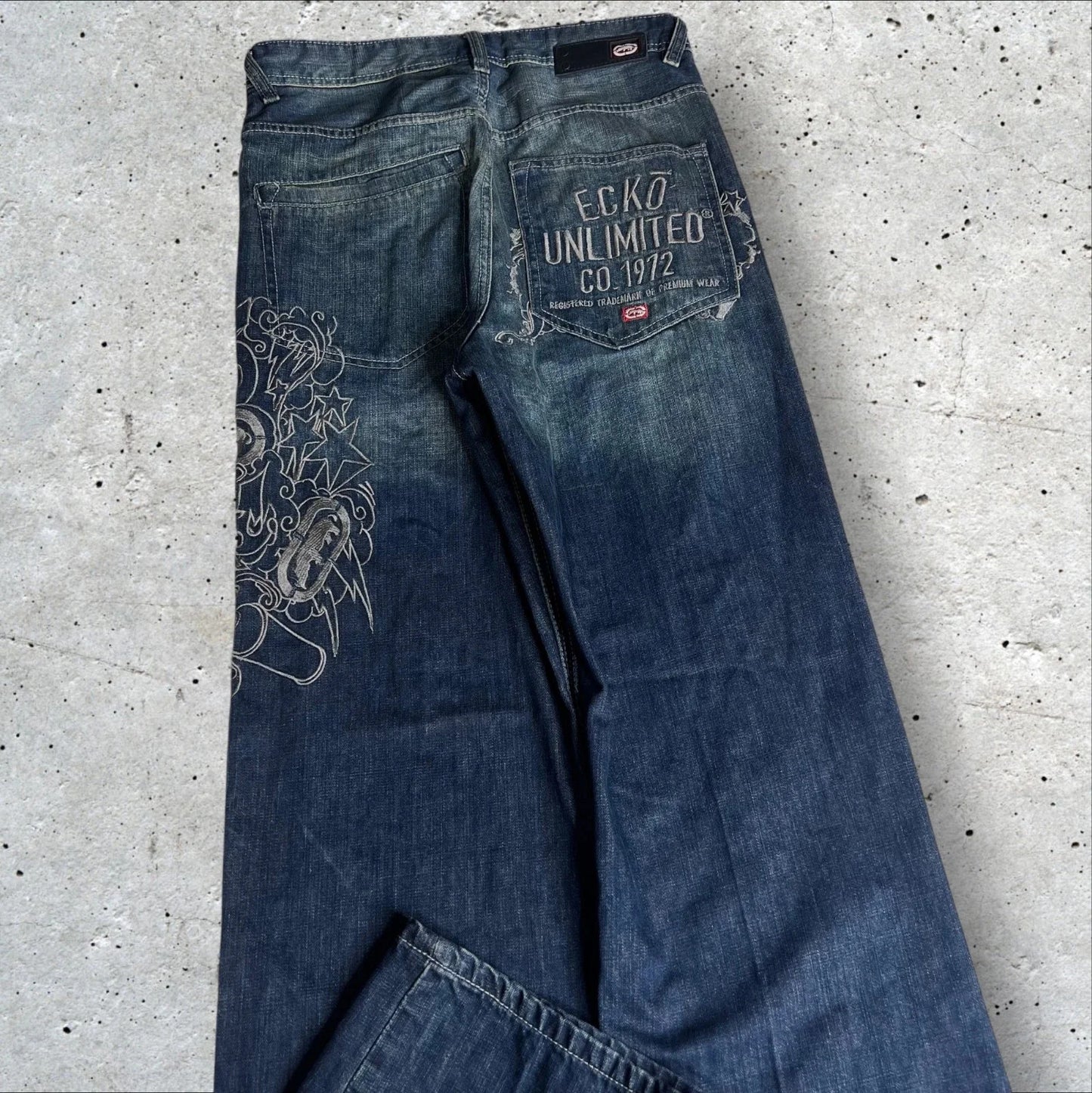 Y2K Vintage Printing Men Baggy Jeans Harajuku Trend Women Hip Hop Fashion Casual Joker Couple Wide-Leg Pants Streetwear