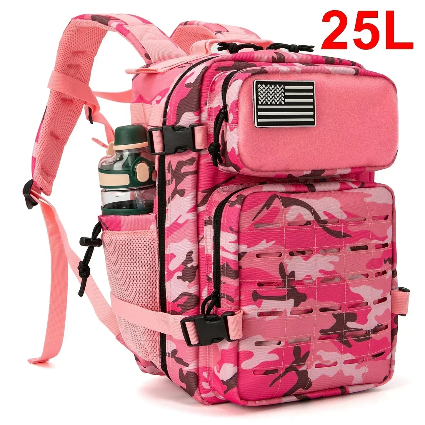 Tactical Backpack - 2545L Outdoor Rucksack with Dual Cup Holder for School Gym and Camping