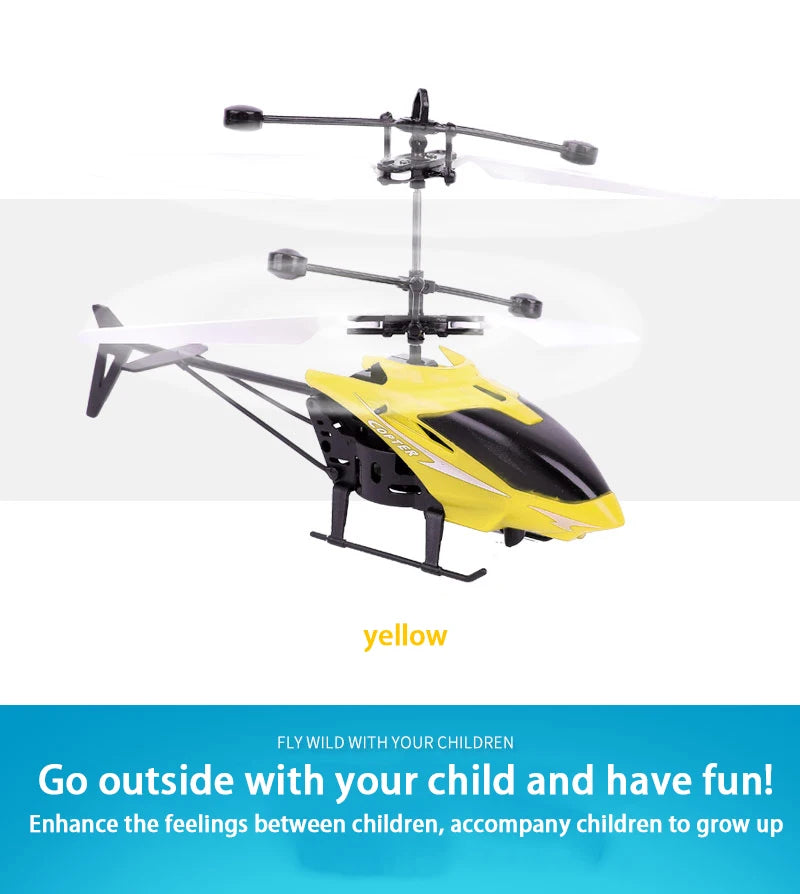 Rechargeable Mini RC Drone - Safe Fall-Resistant Helicopter Toy for Kids No Remote Control Battery - ZOOMNSTORE