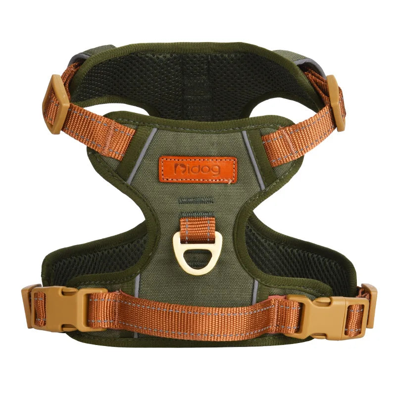 Retro pet chest strap, explosion-proof, reflective dog chest strap, anti-breaking dog leash