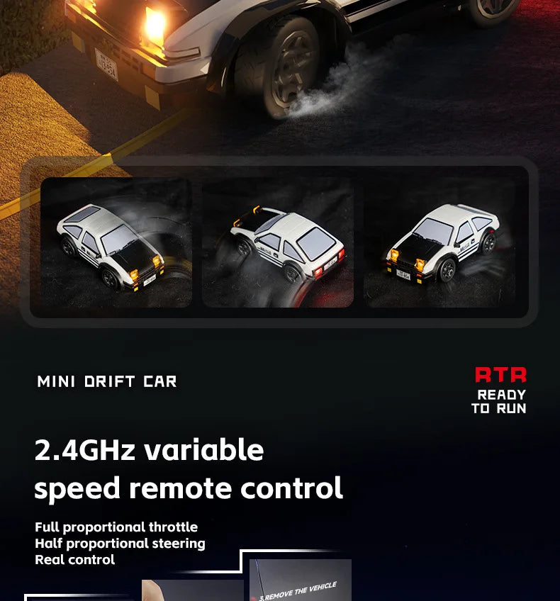164 RC Drift Car - High-Speed Mini Remote Control Racing Car for Desktop Fun - ZOOMNSTORE