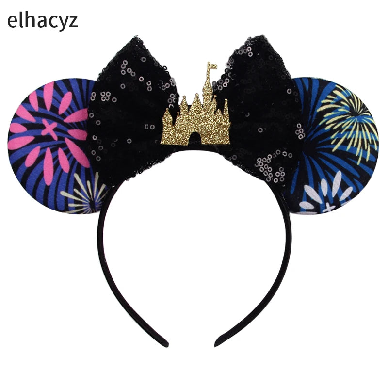 Mickey Mouse Ears Headband - Sequin Hair Bow for Halloween Festival and Cosplay