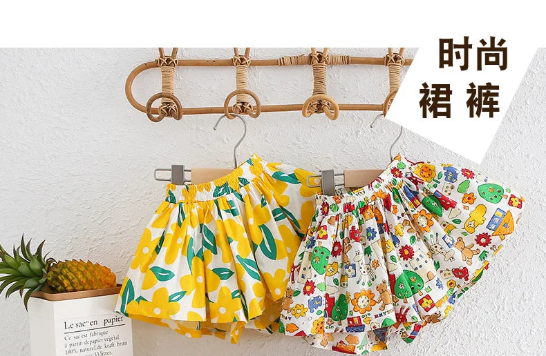 Kids Girls Skirt Shorts Summer Cotton Breathable Kids Skirt Pants Casual Baby Bloomers Children Short Pants Baby Stuff
