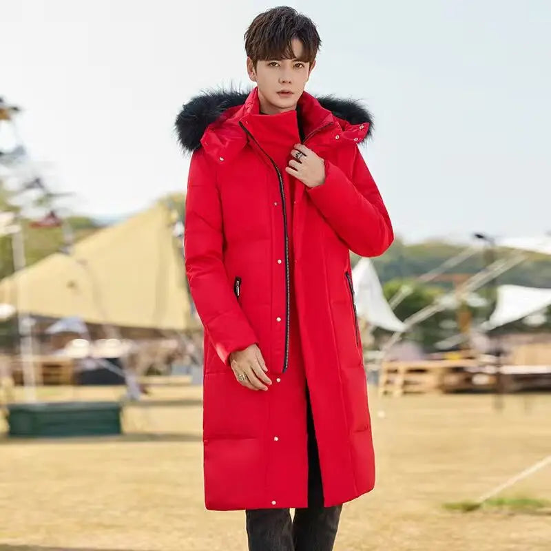 Men Winter Jacket – Thick Warm Parka Coat With Zipper Closure And Hooded Design