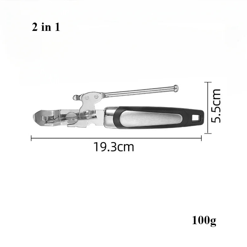 Stainless Steel Manual Can Opener - Multifunctional Kitchen Gadget Bottle Opener - ZOOMNSTORE