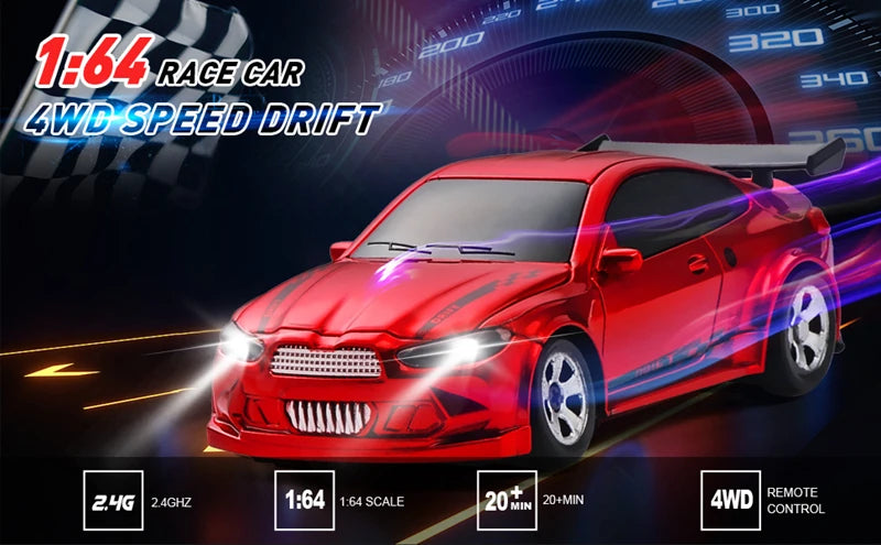164 4WD Drift RC Car - High Speed Remote Control Mini Racing Model - ZOOMNSTORE