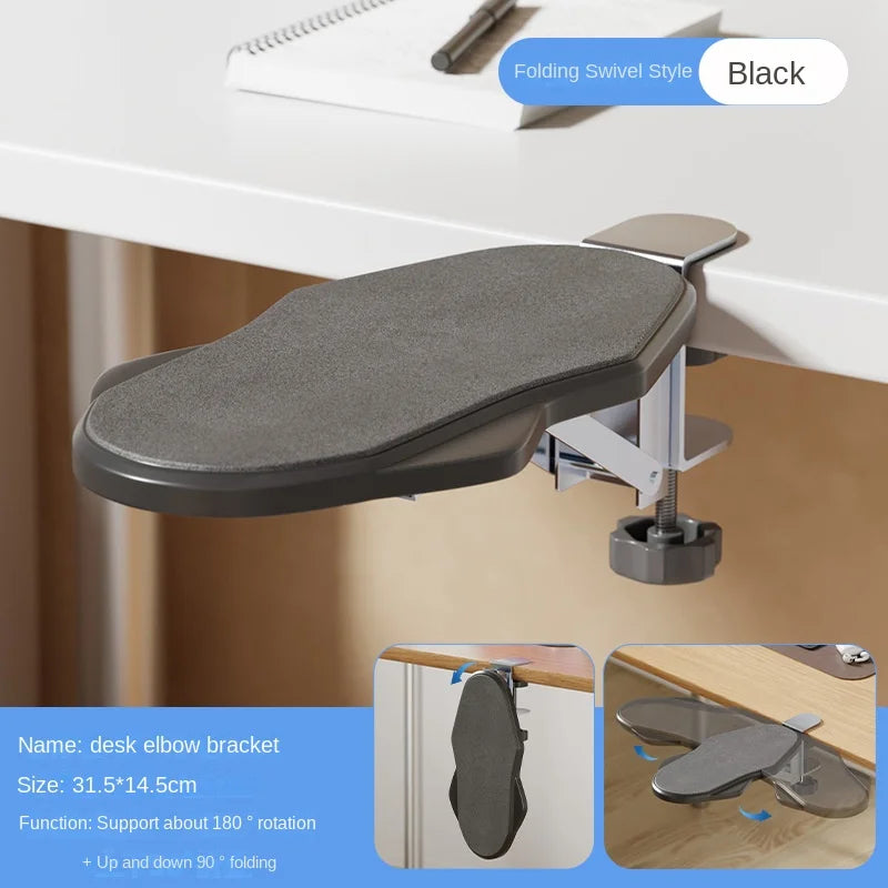 Ergonomic Foldable Desk Arm Rest Wrist Support Pad with Rotating Mouse Pad Holder