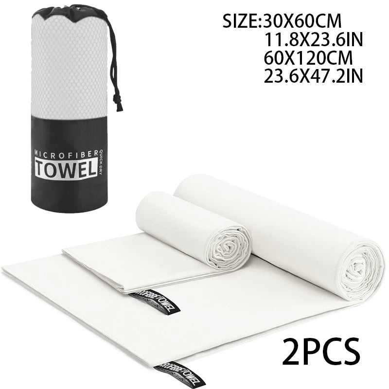 Microfiber Sports Towel Set - Fitness Swimming Yoga Camping Beach Towel